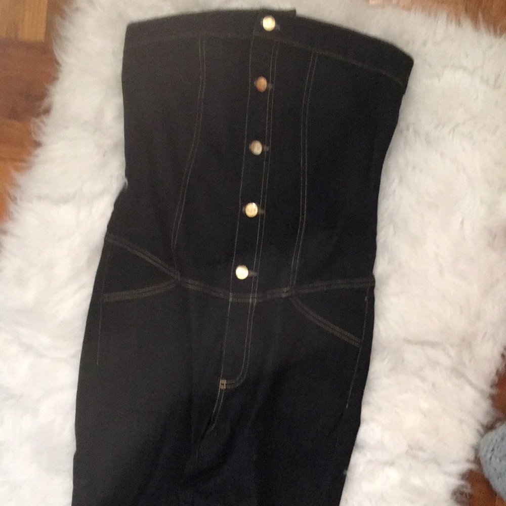 NWOT Encore denim strapless denim jumpsuit